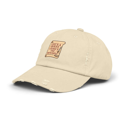 Life's A Quest, Anime's The Reward - Distressed Cap