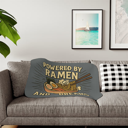 Cozy Sherpa Blanket - Powered by Ramen and Dreams