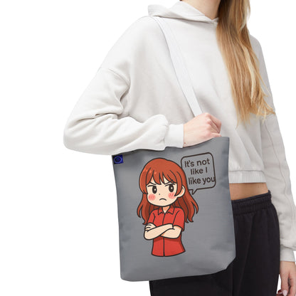 Tote Bag – "It's Not Like I Like You" Cute Character Design