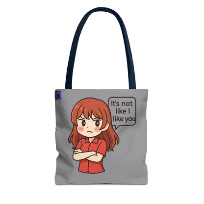 Tote Bag – "It's Not Like I Like You" Cute Character Design
