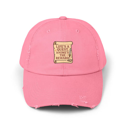 Life's A Quest, Anime's The Reward - Distressed Cap