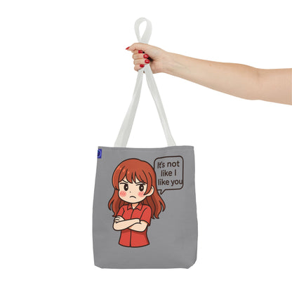 Tote Bag – "It's Not Like I Like You" Cute Character Design