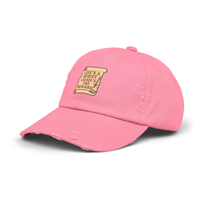 Life's A Quest, Anime's The Reward - Distressed Cap