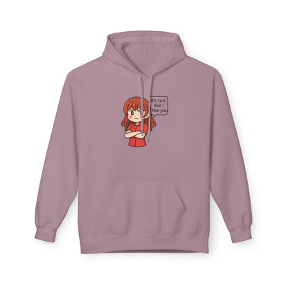 Cute Anime-Inspired Unisex Hoodie - "It's Not Like I Like You"