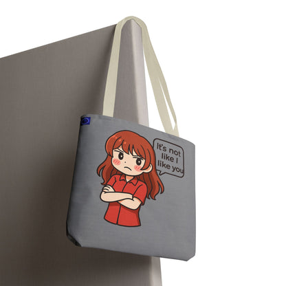 Tote Bag – "It's Not Like I Like You" Cute Character Design