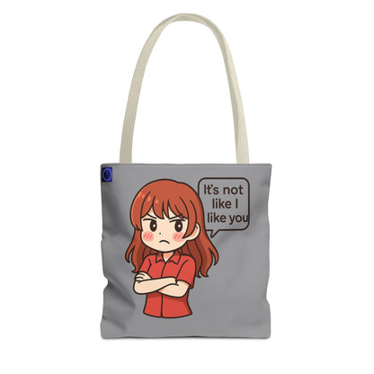 Tote Bag – "It's Not Like I Like You" Cute Character Design