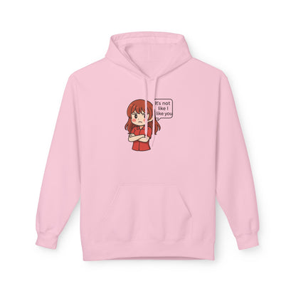 Cute Anime-Inspired Unisex Hoodie - "It's Not Like I Like You"