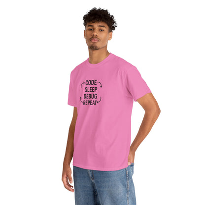Code Sleep Debug Repeat - Unisex Heavy Cotton Tee