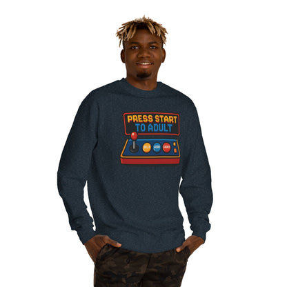 Press Start to Adult Unisex Crew Neck Sweatshirt