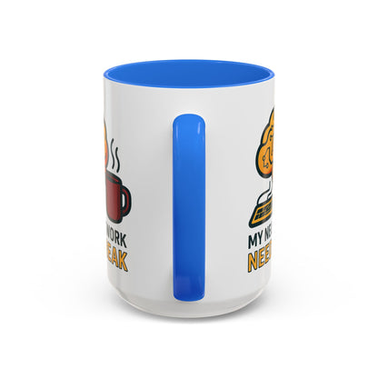 Colorful Brain-Themed Coffee Mug - "My Neural Network Needs A Break"