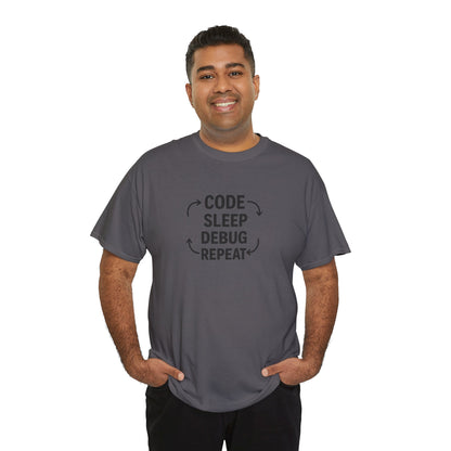 Code Sleep Debug Repeat - Unisex Heavy Cotton Tee