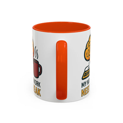 Colorful Brain-Themed Coffee Mug - "My Neural Network Needs A Break"