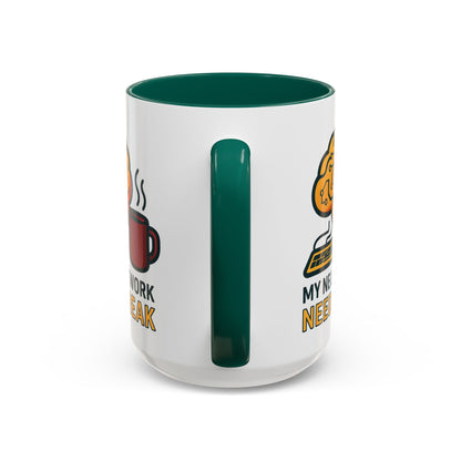 Colorful Brain-Themed Coffee Mug - "My Neural Network Needs A Break"