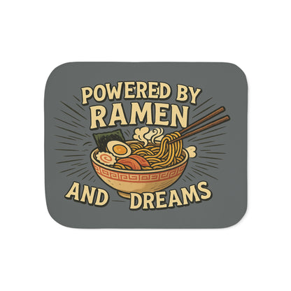 Cozy Sherpa Blanket - Powered by Ramen and Dreams