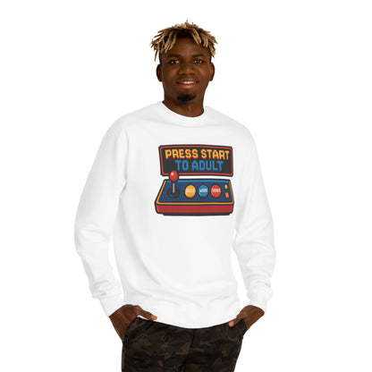 Press Start to Adult Unisex Crew Neck Sweatshirt